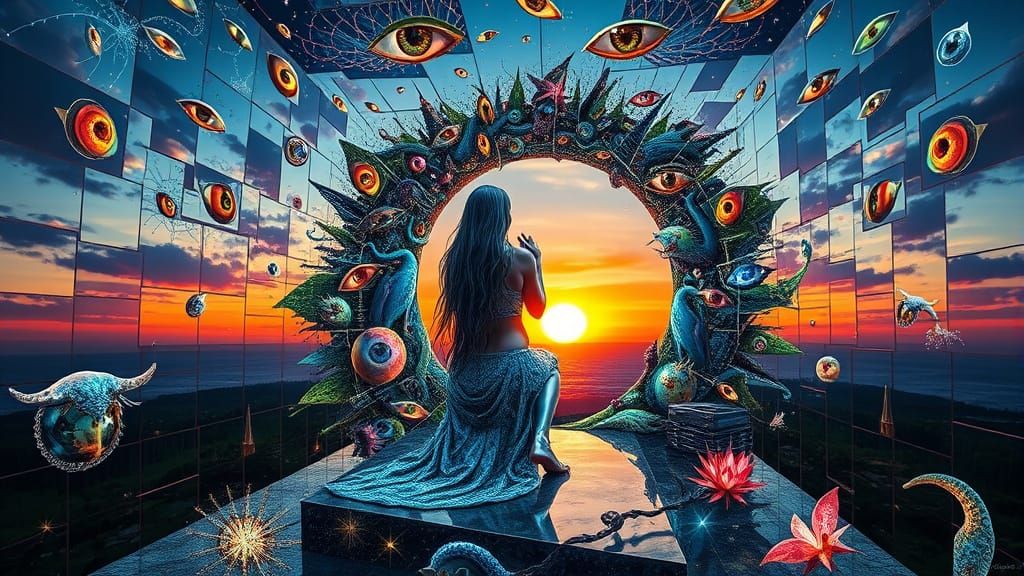 Cosmic Surrealism in Infinity Mirrored Room Music