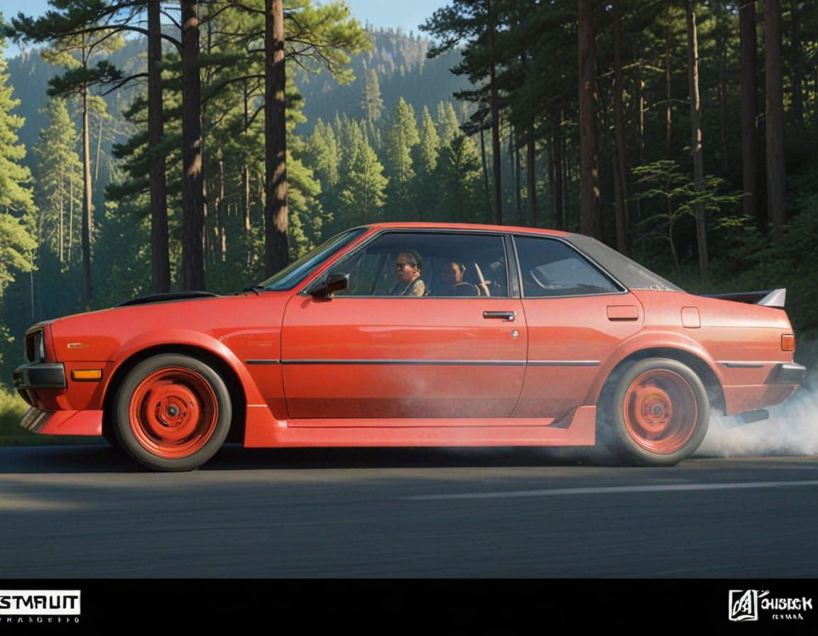 Sleek Toyota Corolla Speeds Down Winding Mountain Road in Re...