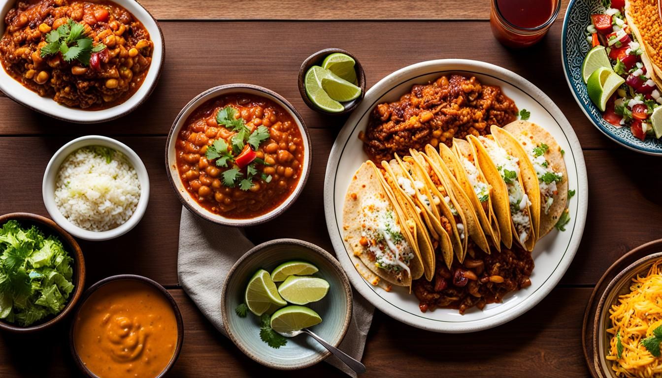Delicious Mexican Food Still Life at Golden Hour