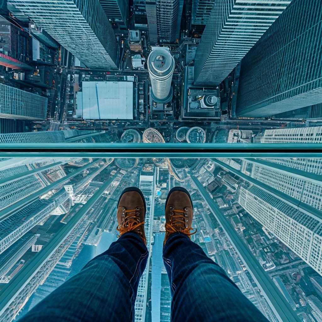 Vertigo View from CN Tower Glass Floor