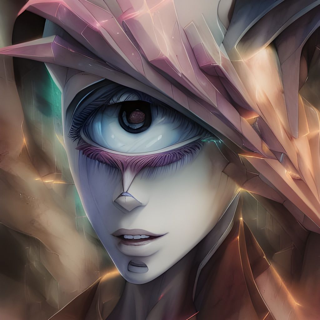 Vibrant Anime Character Face in Watercolour Style