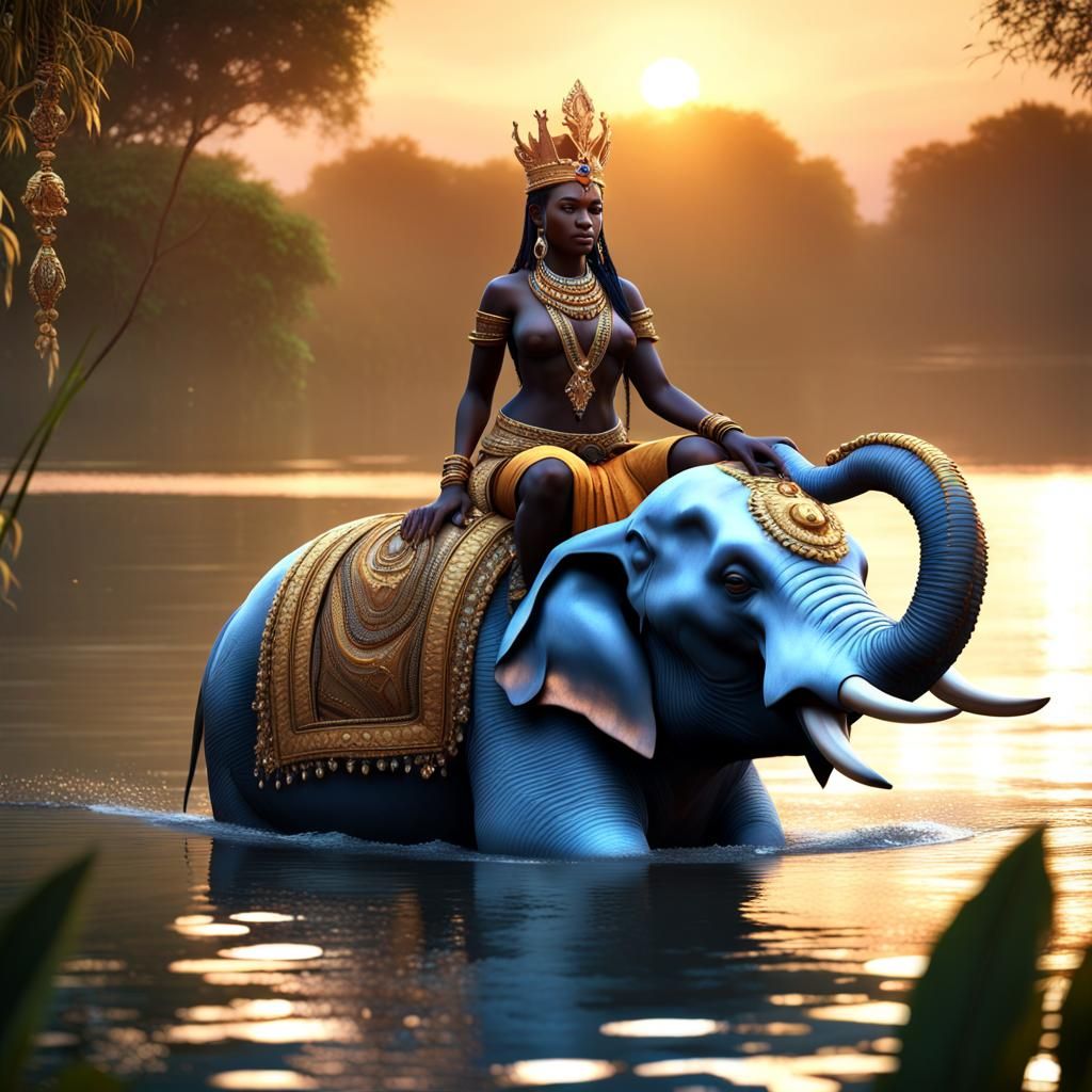 Yemaya Rides a Jeweled Elephant on the Nile