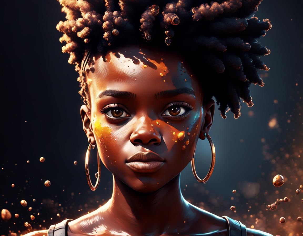 Colorful Portrait in Splash Art Style