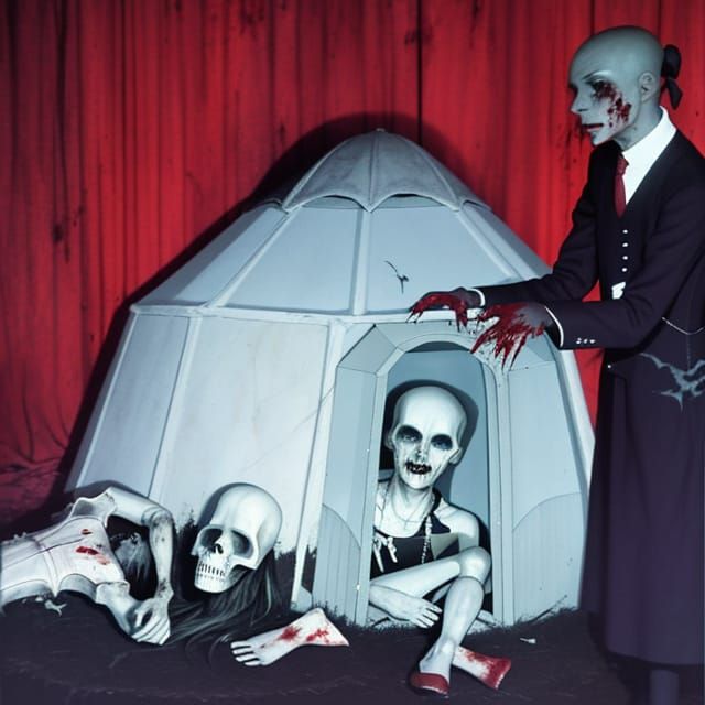 Staged Vampire Mannequin Igloo