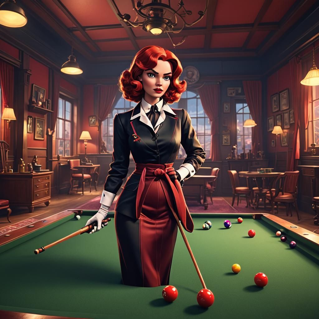 Cluedo Miss Scarlet in the billiard room with the rope Pixar...