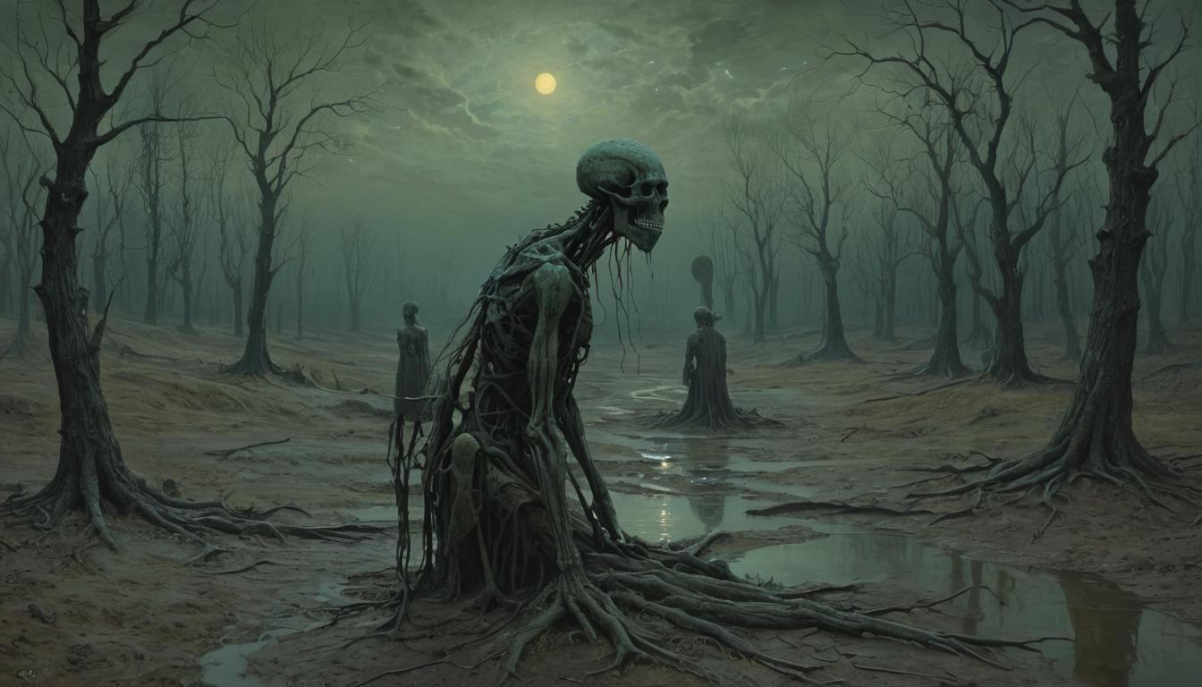 Dystopian Biopunk Dreamscape in a Surreal Style