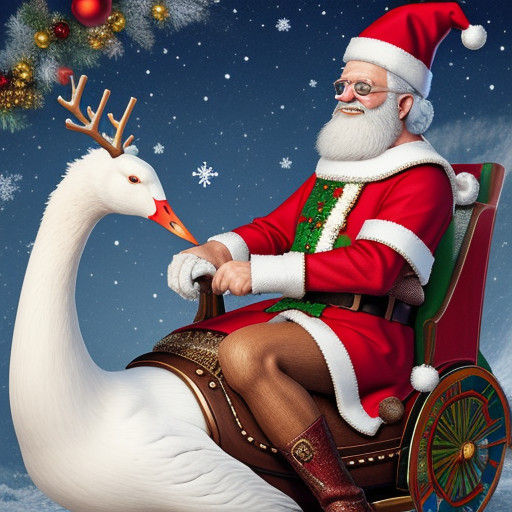 Jolly Santa Goose Delights in Festive Flight