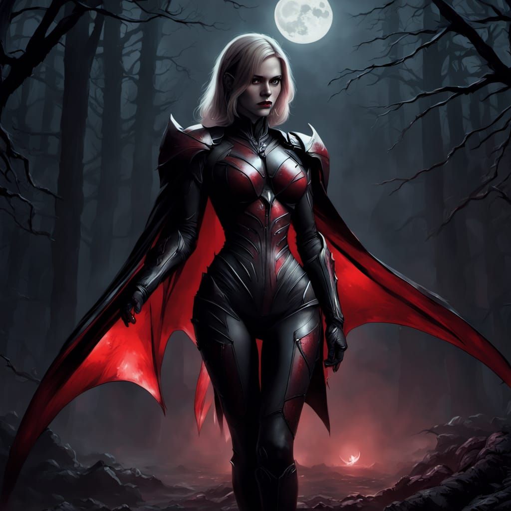 Gothic Vampire Hunter in Dark Fantasy Portrait