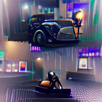 Cyberpunk Nighthawks in Film Noir Style