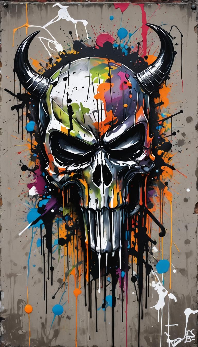 The Punisher as Graffiti Animal Street Art