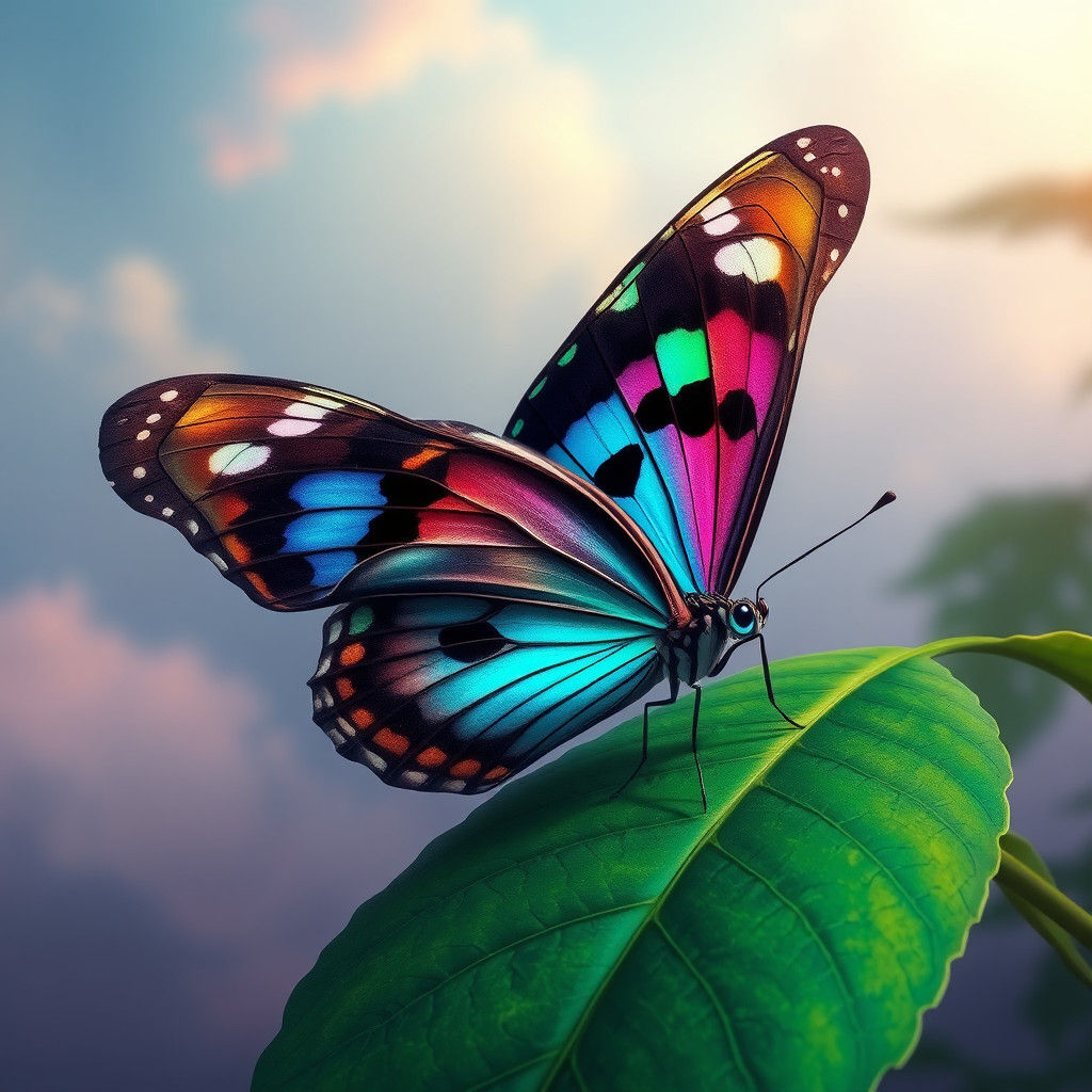 Painted Lady Butterfly in Dreamlike Digital Art