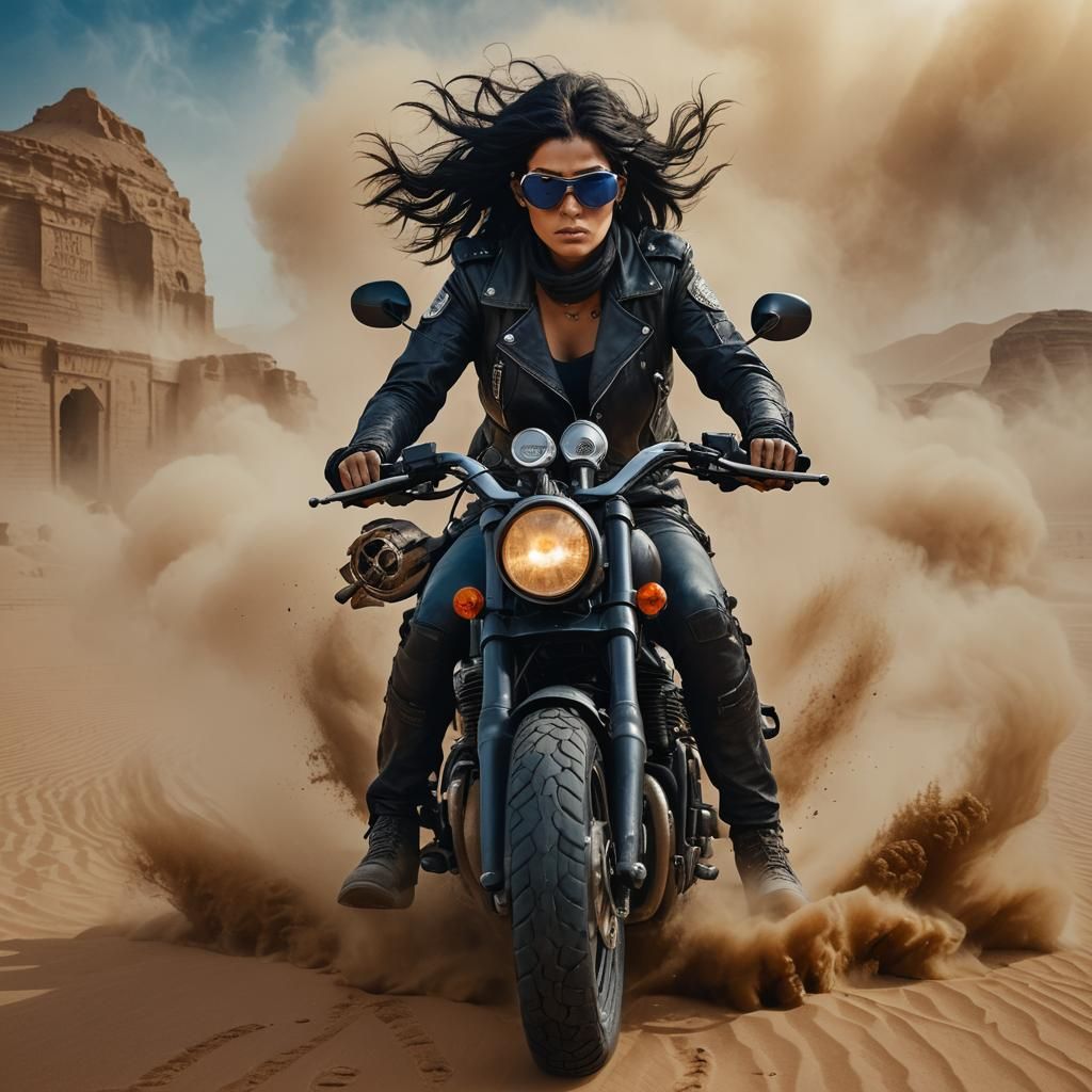 Motorcycle Sandstorm: Fantasy Concept Art