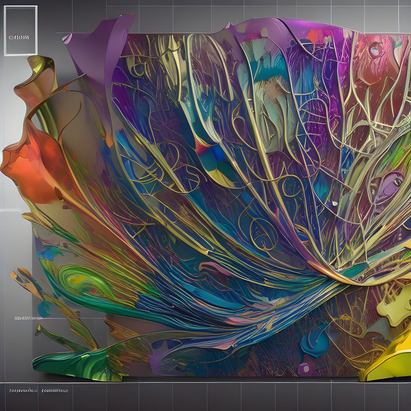 Vivid Abstract 3D Art in Glass and Aluminum