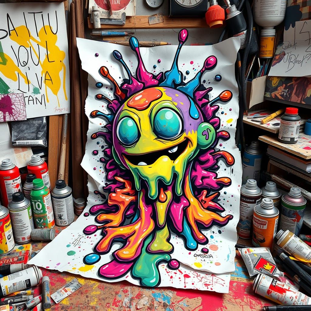 Vibrant Street Art Splashes Free from the Page