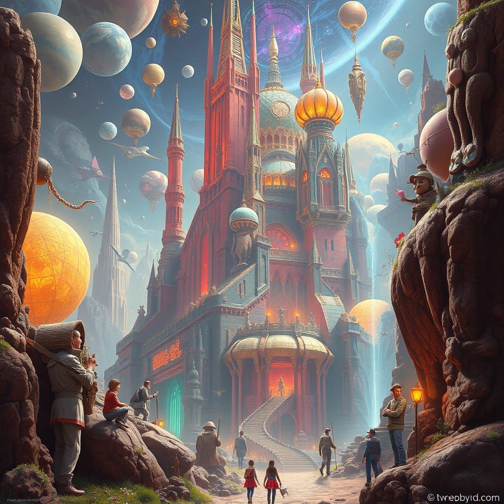 Ethereal Cityscape: A Futuristic Surrealist Dream