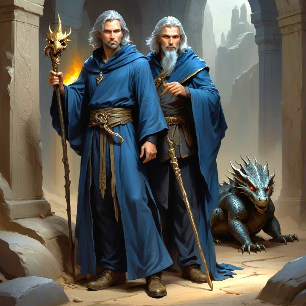 Handsome Wizard in Tomb: Dark Fantasy Concept Art