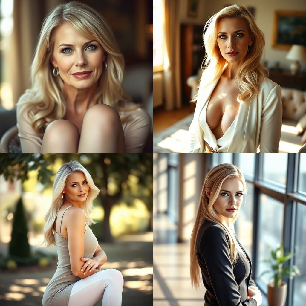 Sensual Woman in White Stockings, Captured with DSLR and Can...