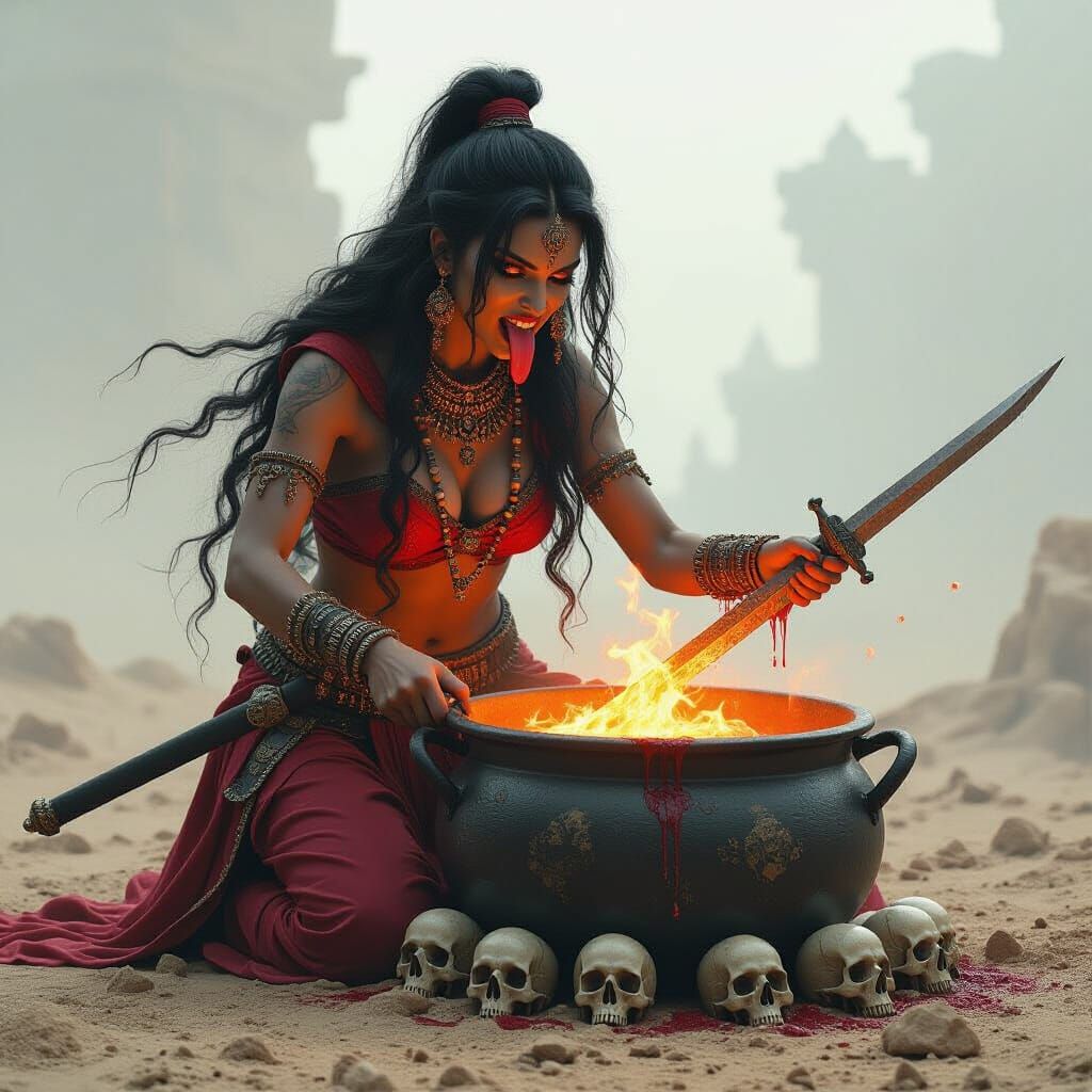 Kali Ma: Goddess of Chaos in Ominous Style