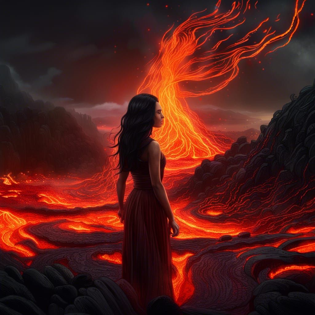 Fiery Summoner: Woman Controls Lava with Magic