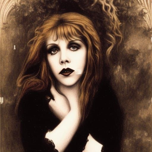 Stevie Nicks as Silent Film Vamp, Rossetti Style