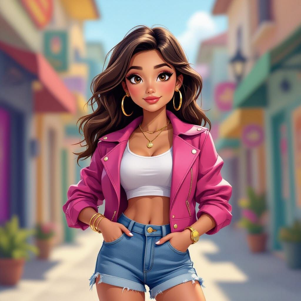 Trendy Girl in Animated 3D Art Style