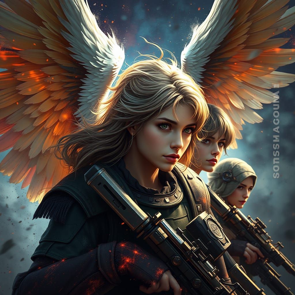 Hyperrealistic Angel Army Concept Art
