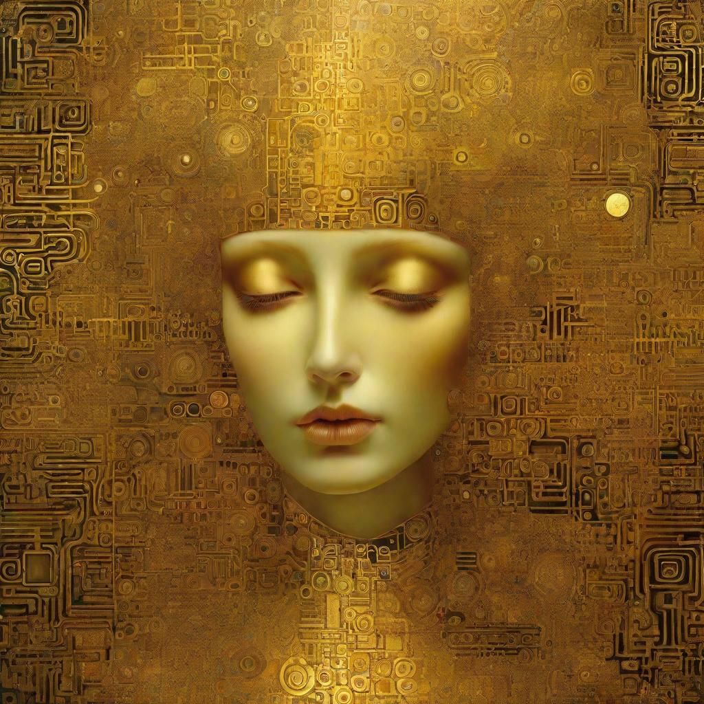 Golden Holographic Vision in Symbolic Style