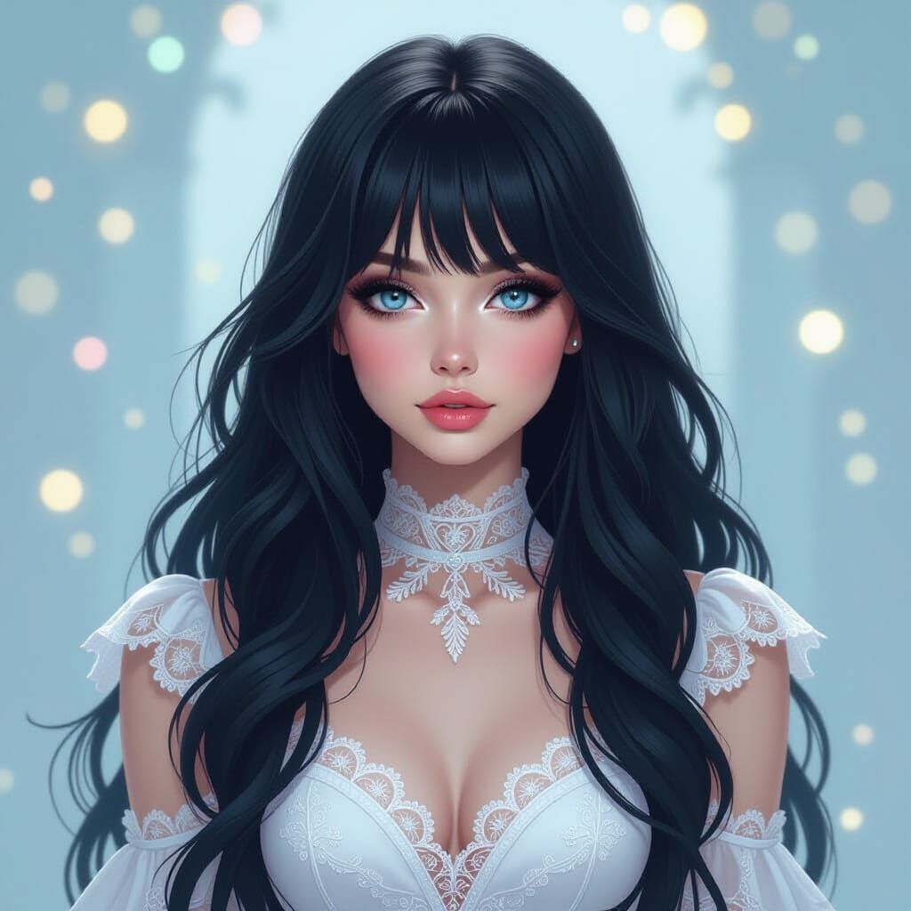 Pastel Goth Girl Portrait in Ethereal Lighting