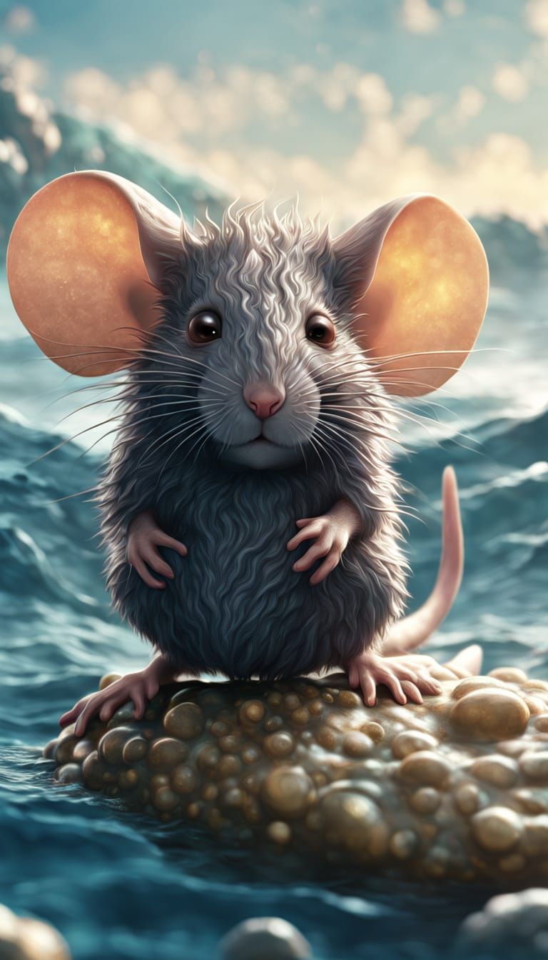 Mouse on Intertube: Detailed Matte Painting