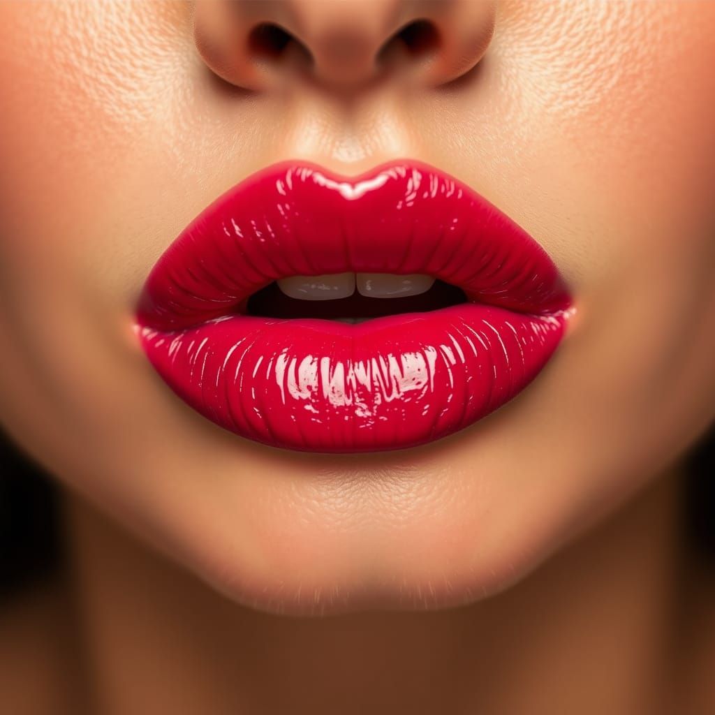 Striking Lipstick Kiss Mark Impression