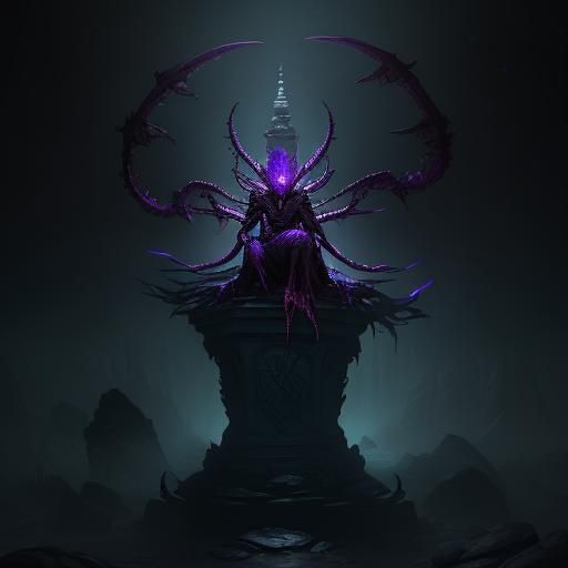 Mutated Scorpion on Mystical Pedestal, Greg Rutkowski Style