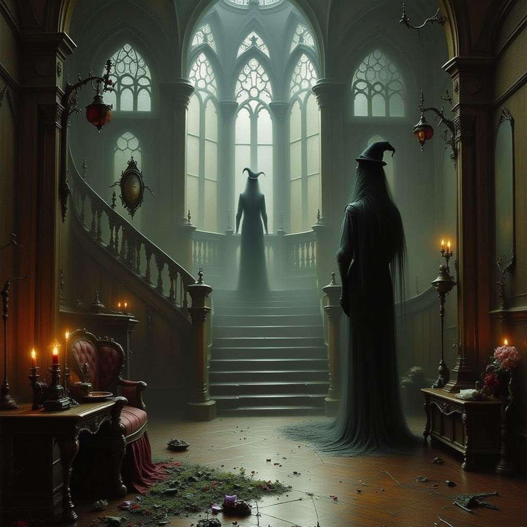 Supernatural Spectral Ghosts in Gothic Mansion