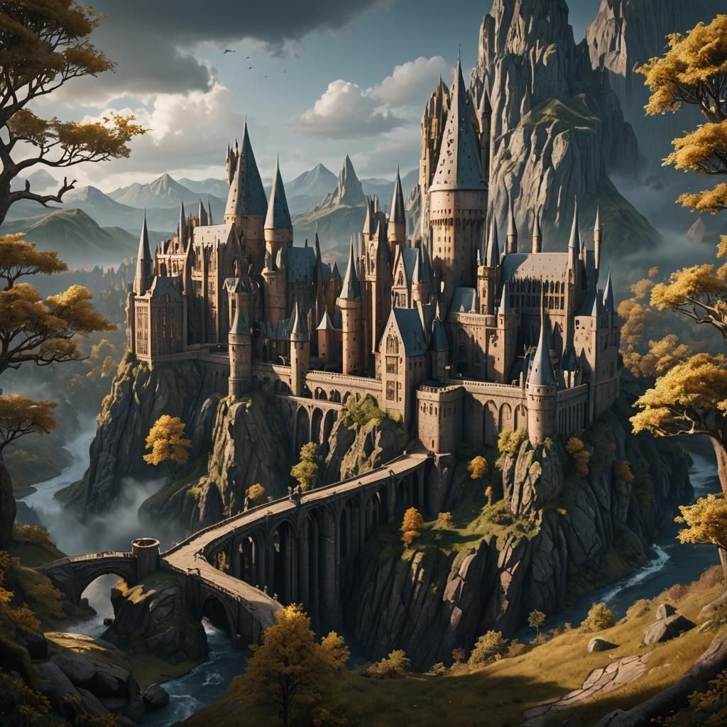 Fantasy Landscape in Hogwarts Legacy Style