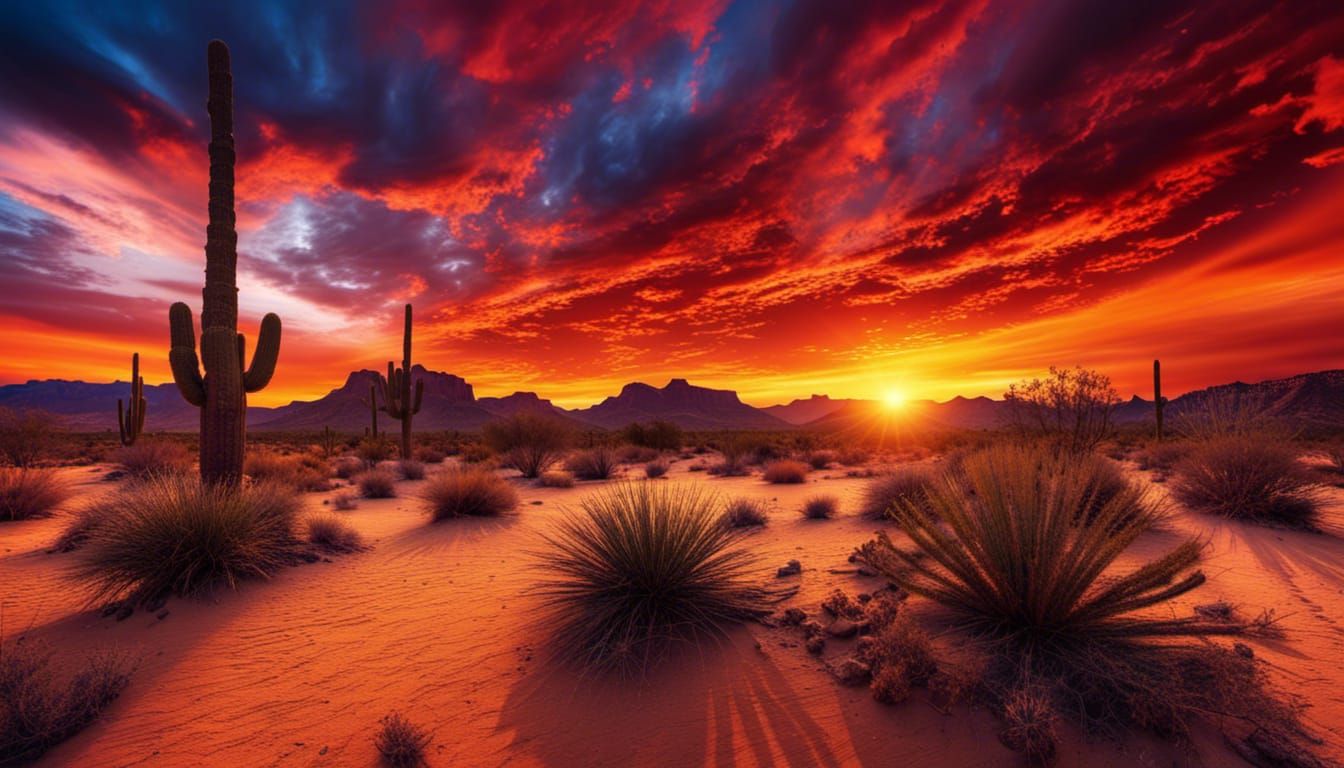 Dramatic Desert Sunset in High Definition