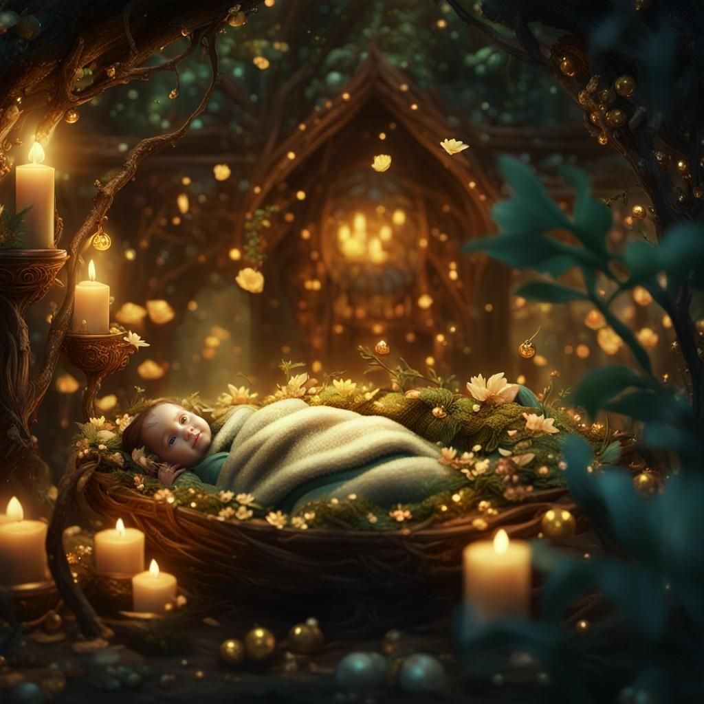 Detailed Matte Painting: Babe in Manger