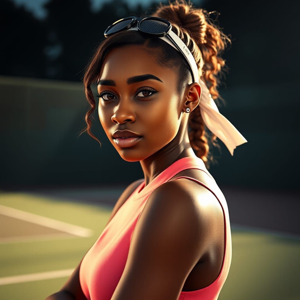 Coco Gauff Portrait in Fantasy Realism Style