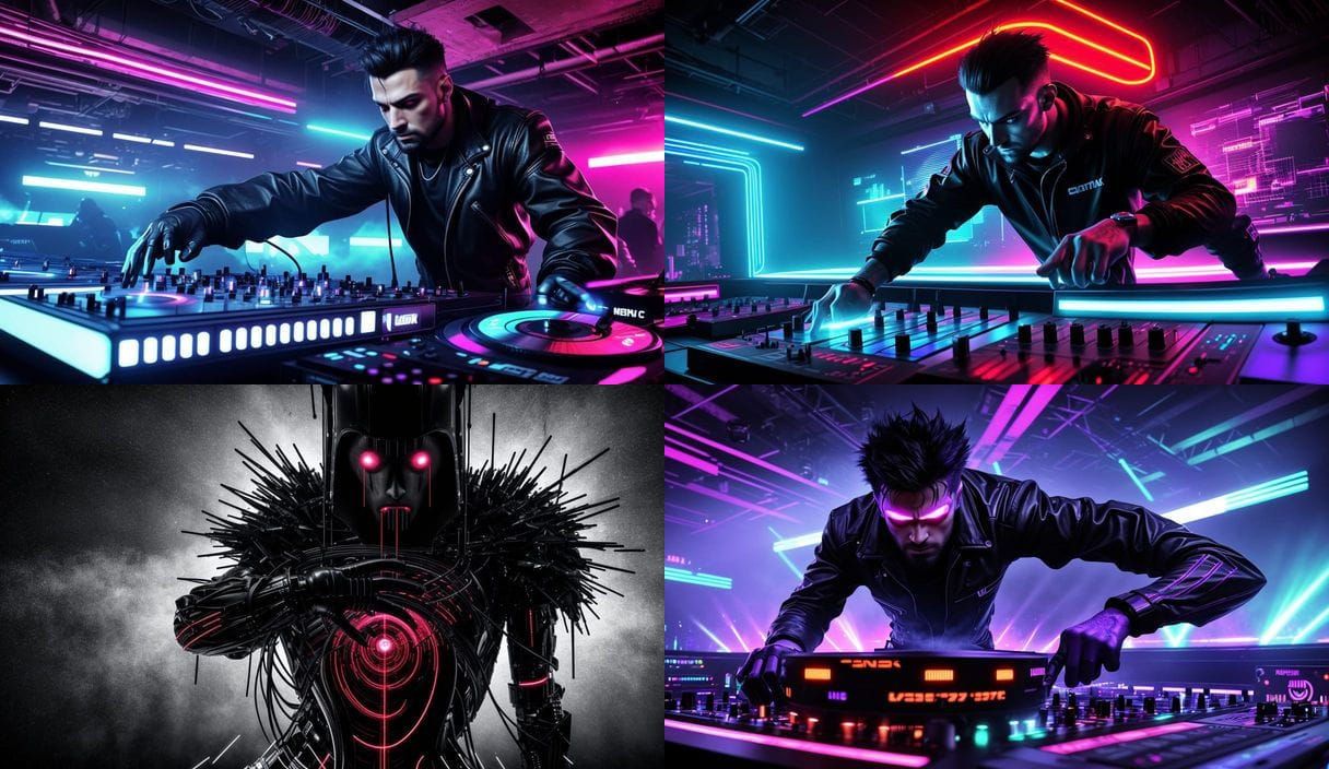 Abstract Dark Techno Music Visualization