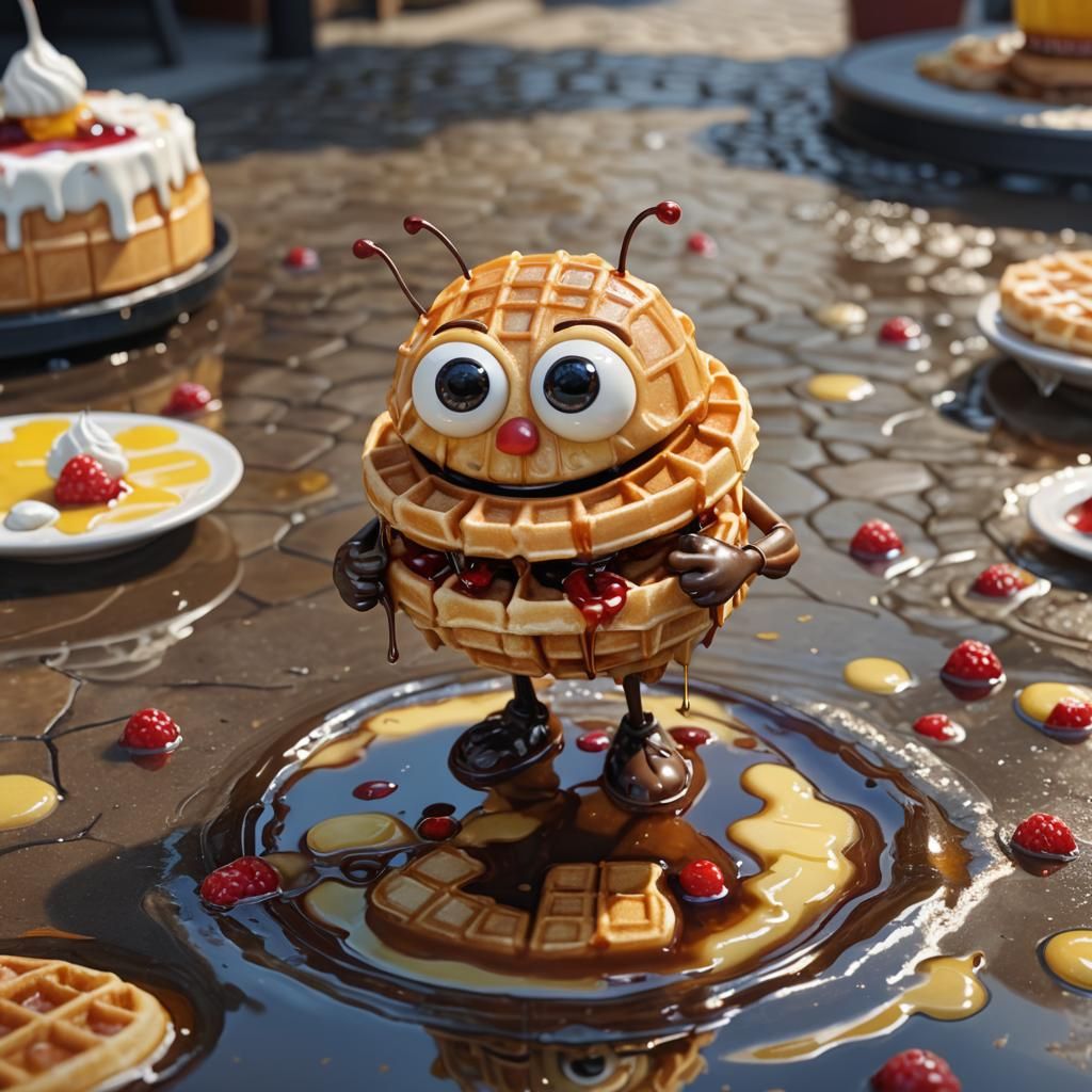 Worried Waffle Creature Crying Butter Tears