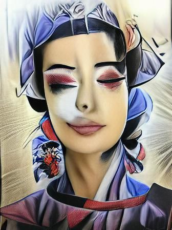 Anime Manga geisha airbrush art Anime Ukiyo-e