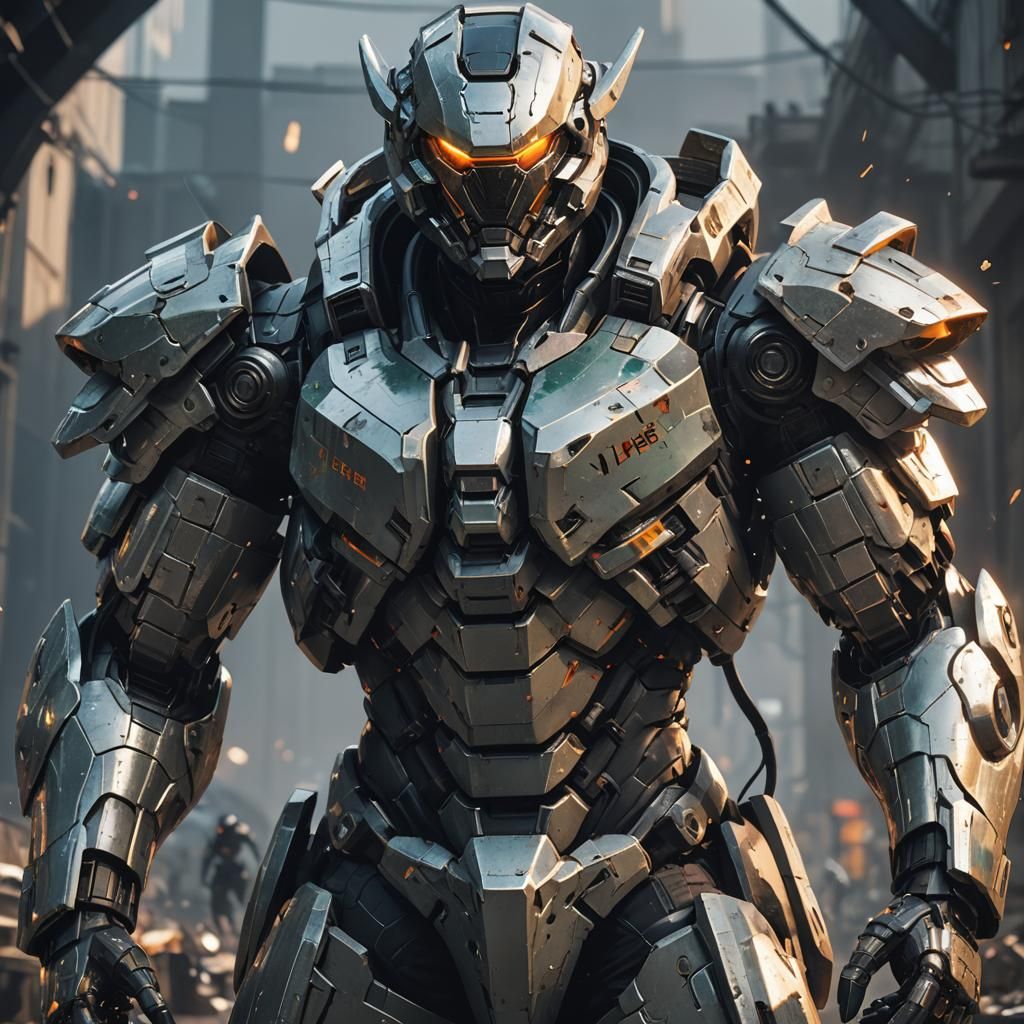 Detailed 3D Anime Jaeger Inspired by WLOP