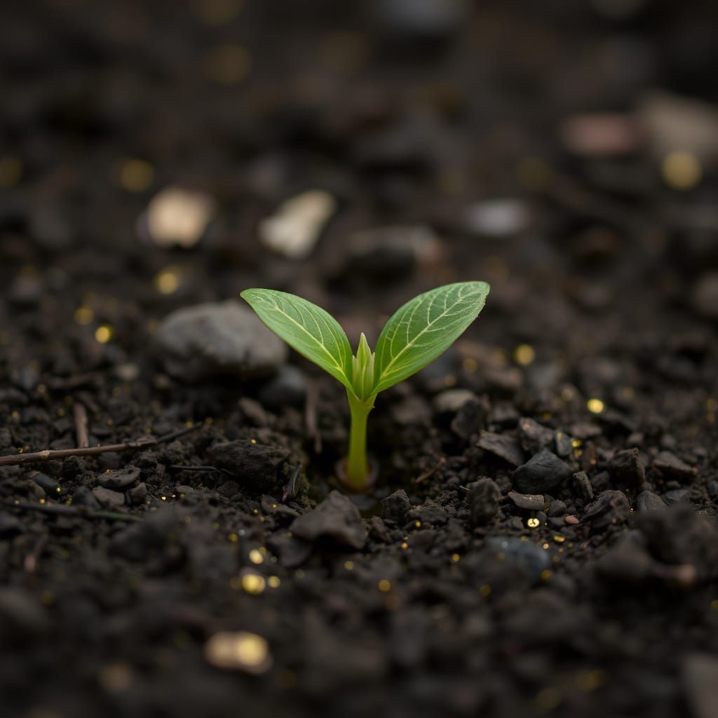 Emerald Sprout in Golden Hues
