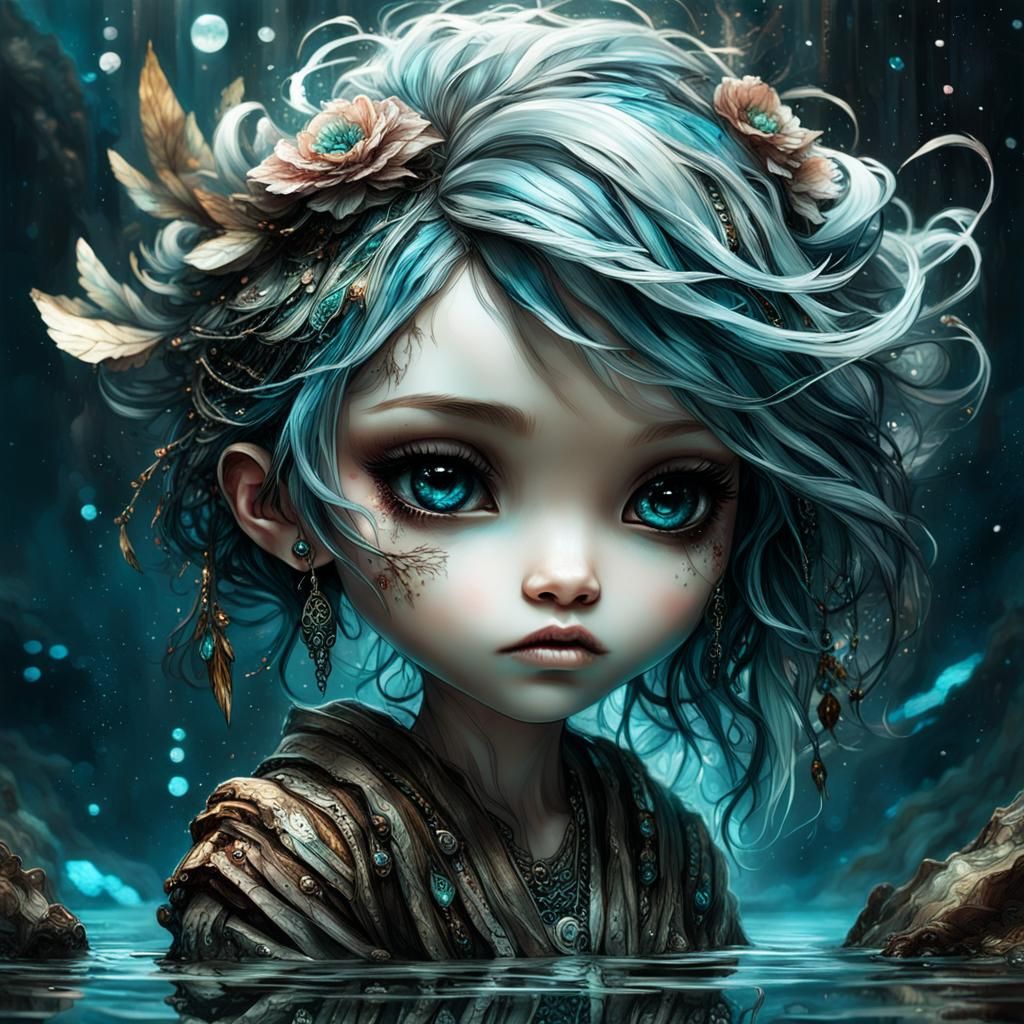 Chibi Selkie with Expressive Eyes