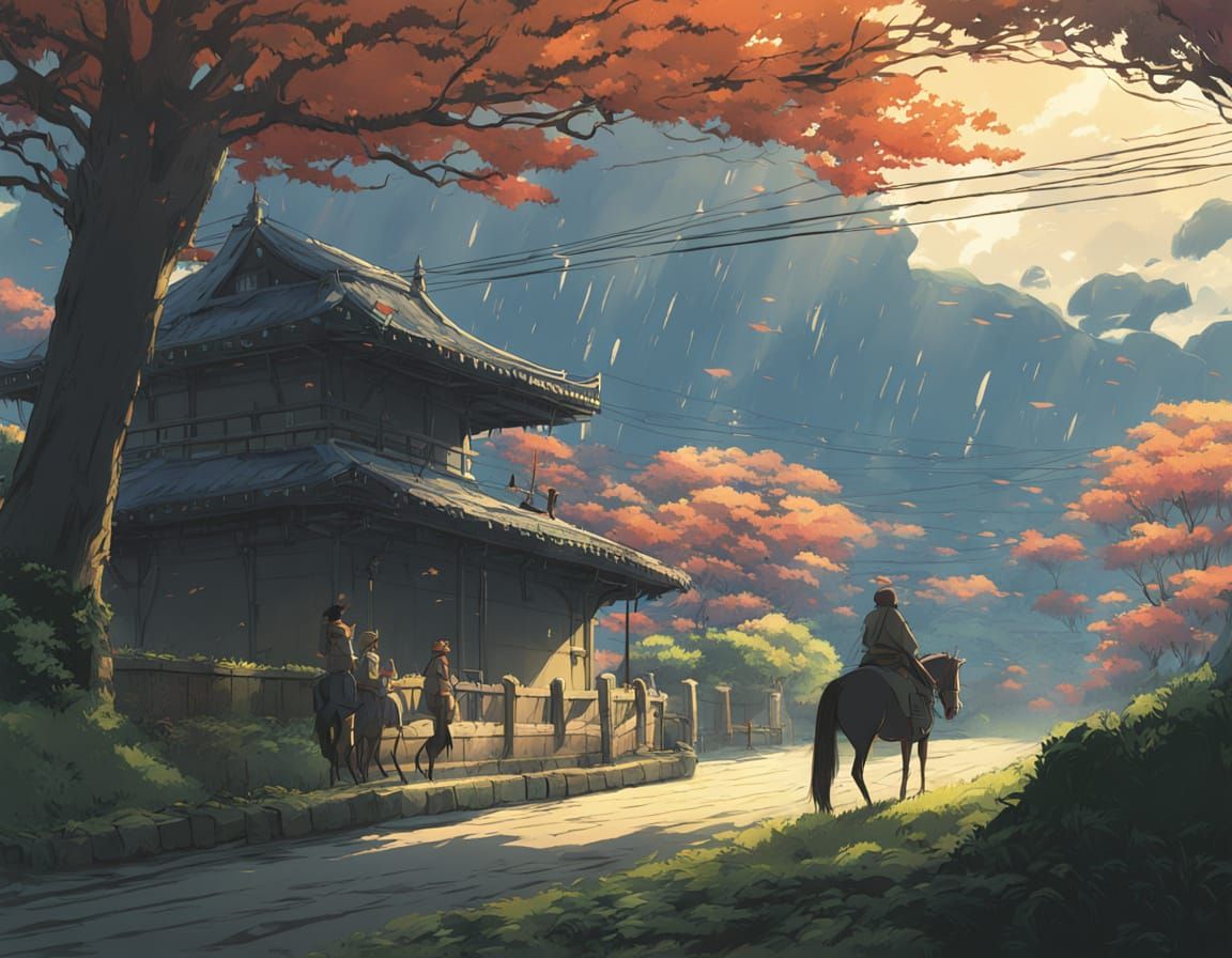 Turcoman Warrior in Battle, Studio Ghibli Style