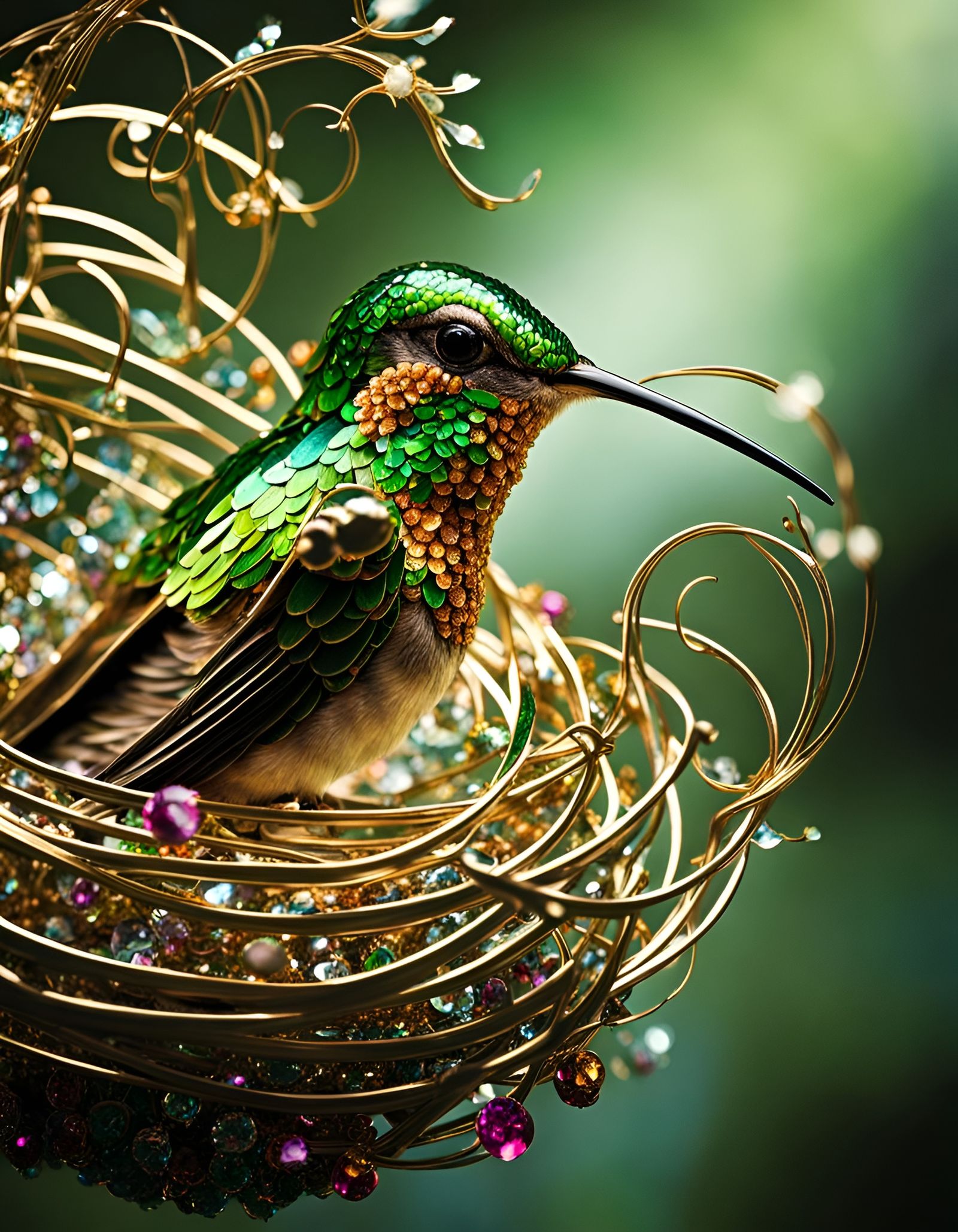 Jewled Hummingbird Nest