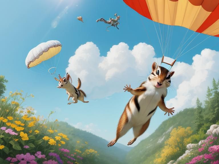 chipmunk parachuting