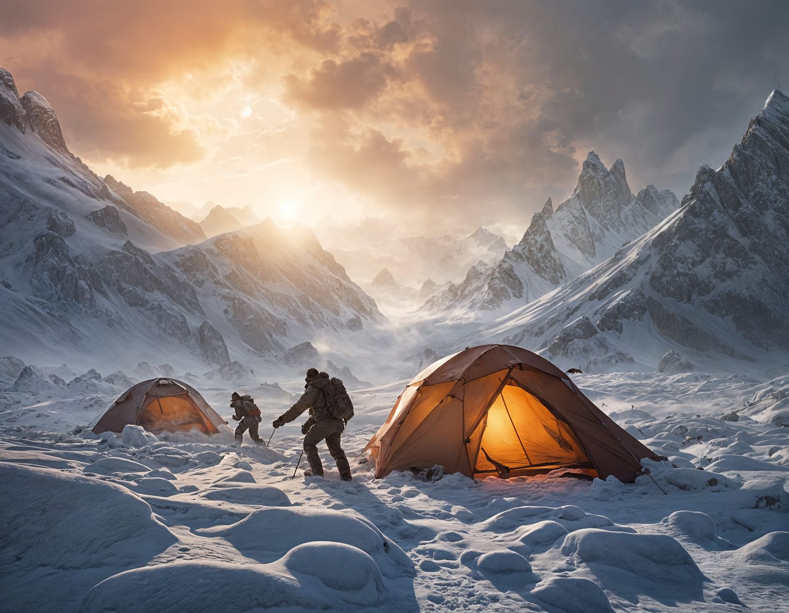 Winter Survival Struggle in the Alps