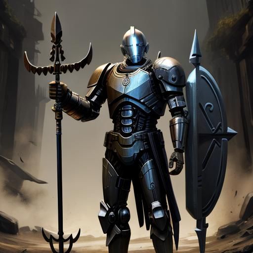Warforged Warrior with Trident