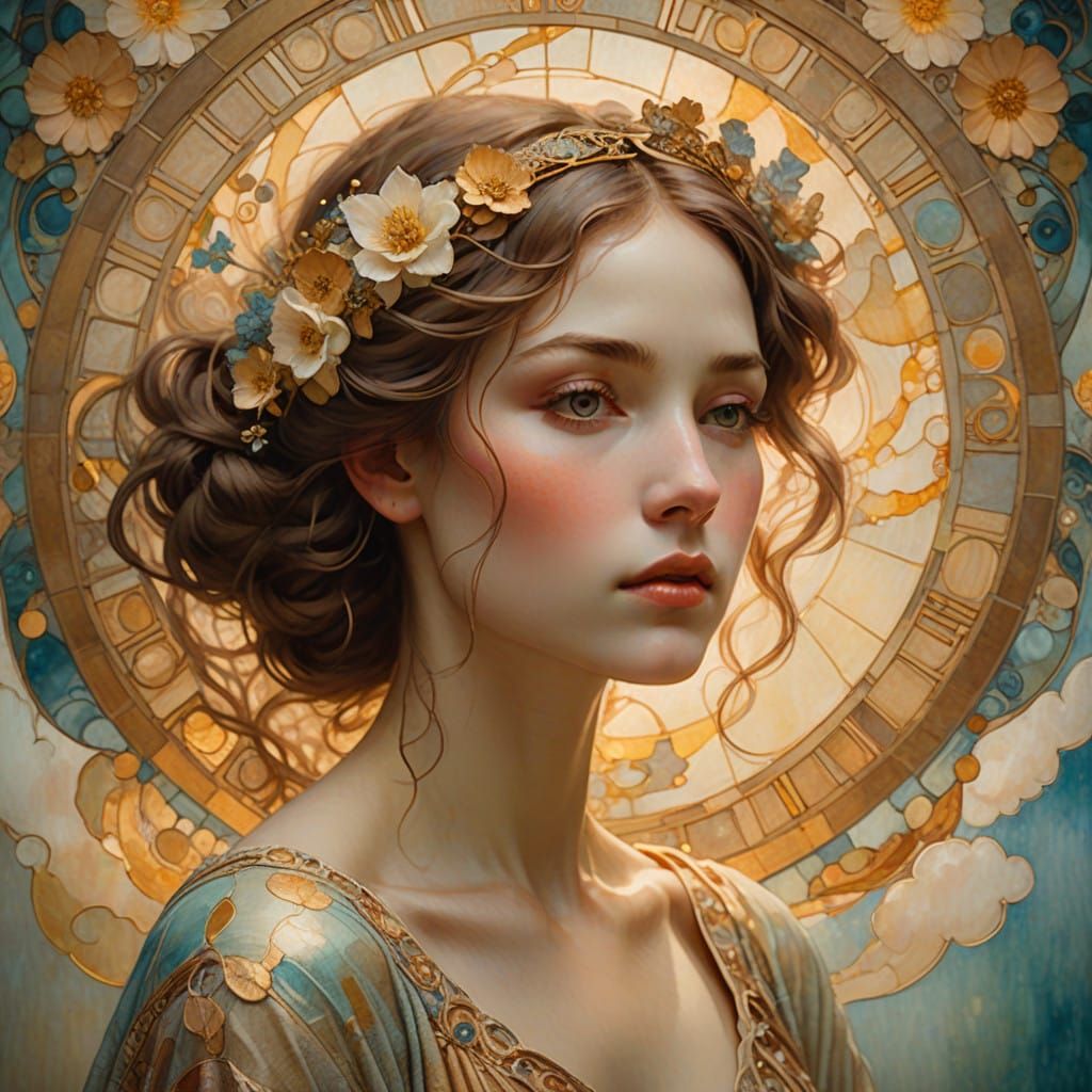 Ethereal Woman in Heavenly Light