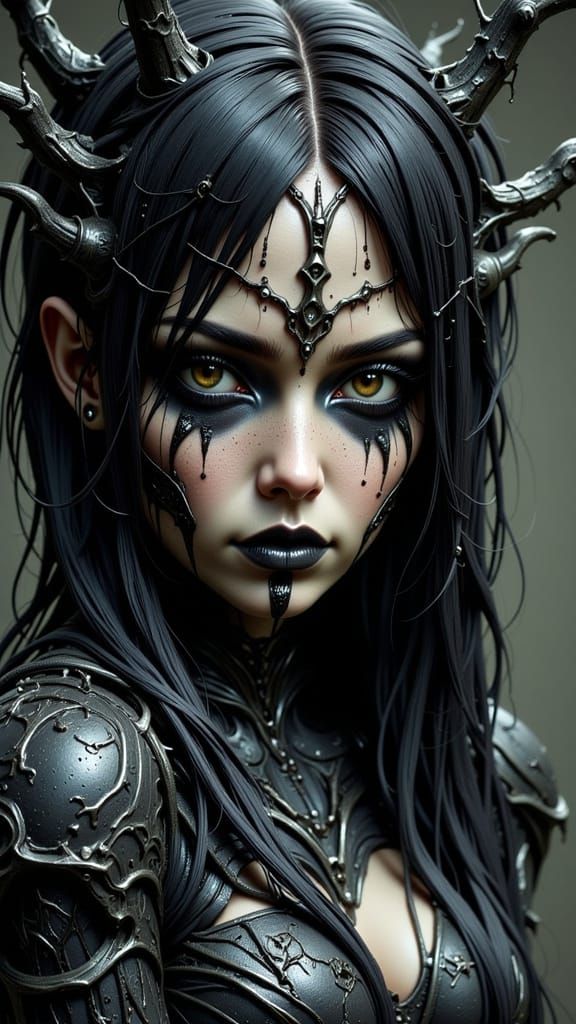 Sadako from The Ring in H.R. Giger Inspired Style