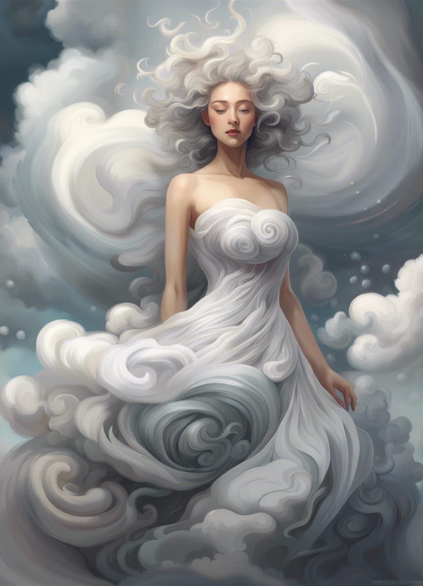 A dress made of clouds